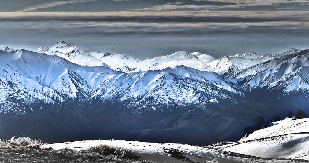 Mt Aspiring from the Snow Farm road, Cardrona Valley