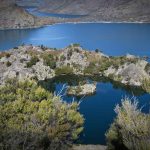 A lake with an island in Lake Wanaka - it's much higher btw