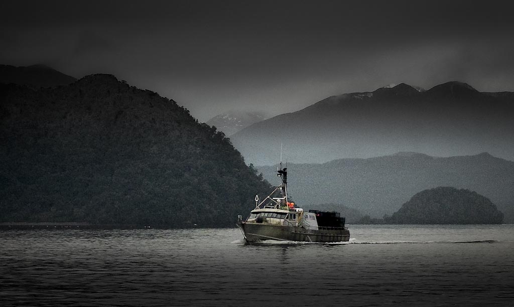 Cray fishing boat in Preservation Inlet NZ