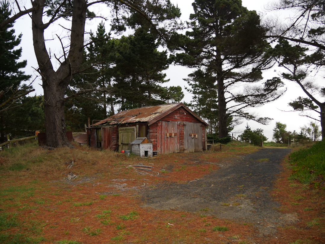 Shed and garage, Pilot's House, Aramoana Spit, Otago NZ