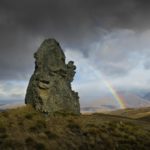 Tor and rainbow, Central Otago